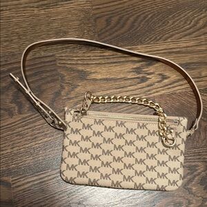 Michael Kors Tan and Gold Women's Belt Bag